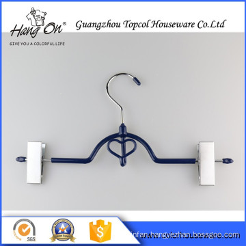 Pants Wire Hanger With Clips , Metal Wire Hangers Display Skirt